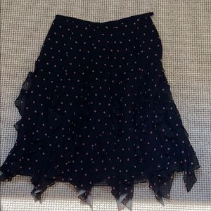 Pink/Black polka dot layered flowing skirt
